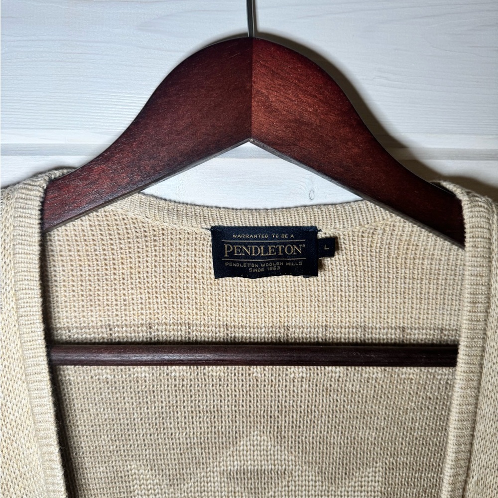 Pendleton Tan Southwestern Pattern Cardigan - Picture 6 of 9